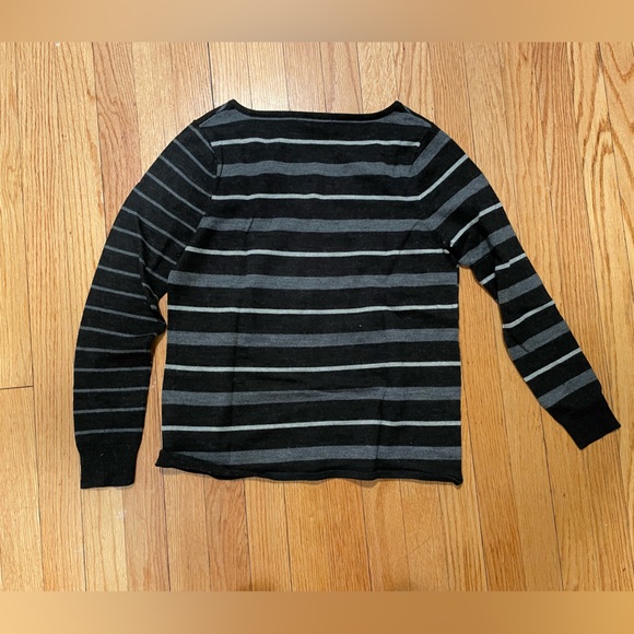 Smartwool Black Striped V-Neck Sweater - Size S - Picture 5 of 5